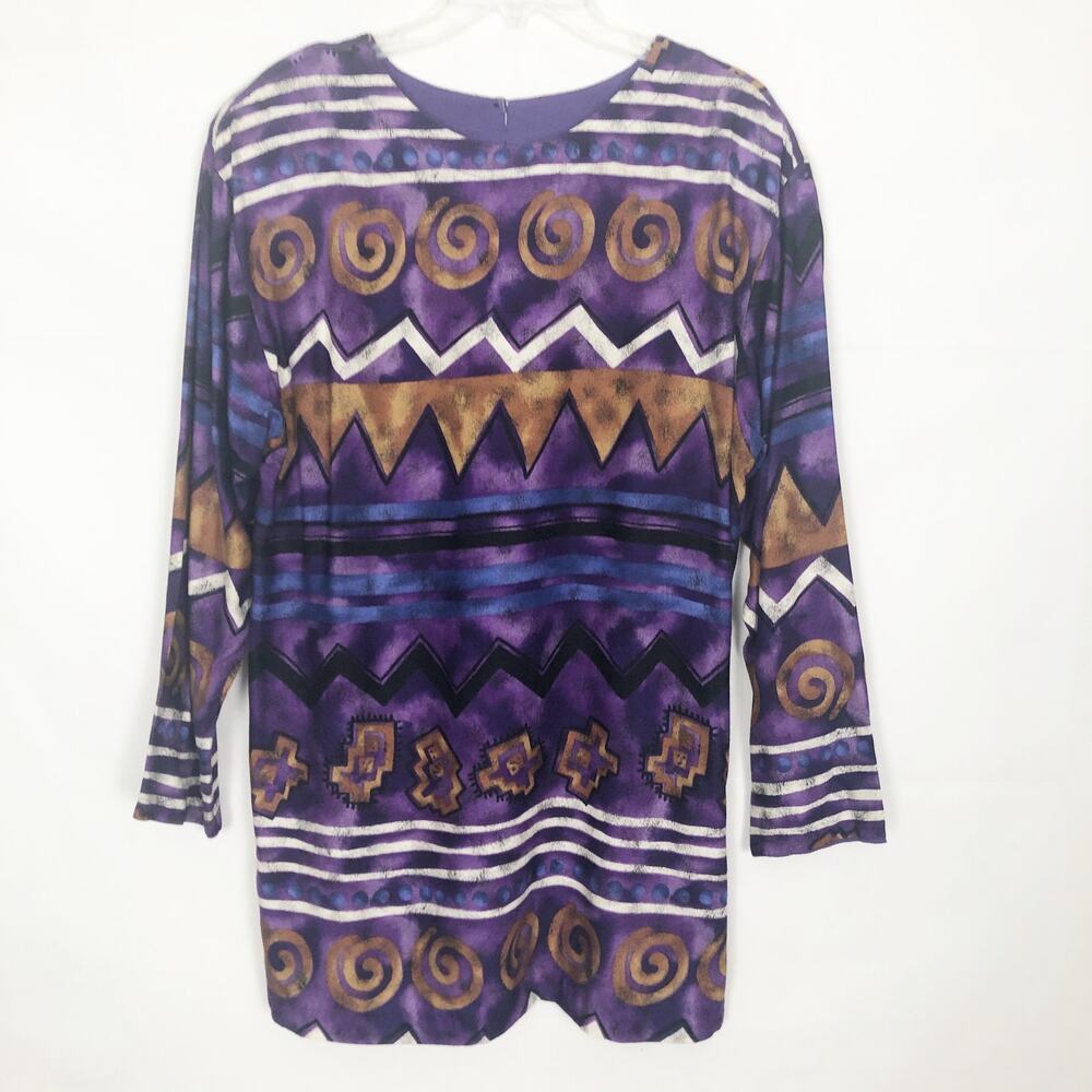 Sequel Vintage 80's Women's Long Sleeve Purple Dress